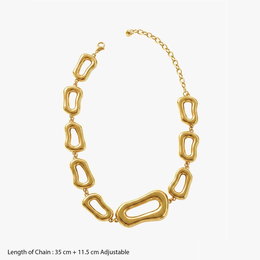 No Small Talk Gold Plated Necklace | Gifts For Women & Girls| Waterproof, Anti Tarnish, Skin Safe Jewellery 18K Gol : OMNE0127