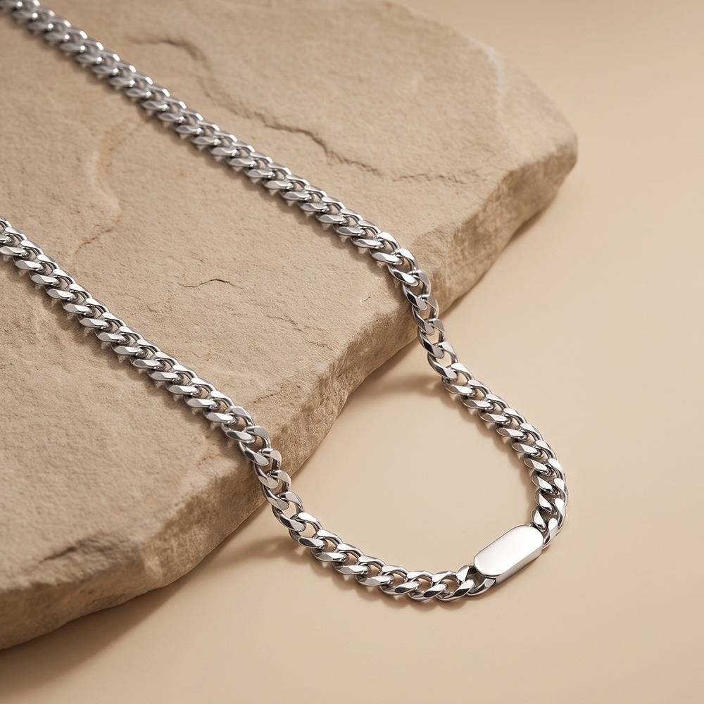 Chain Of Command Rhodium Plated Necklace For Men | Gifts For Men & Boys| Waterproof, Anti Tarnish, Skin Safe Jewell : OMNE0132