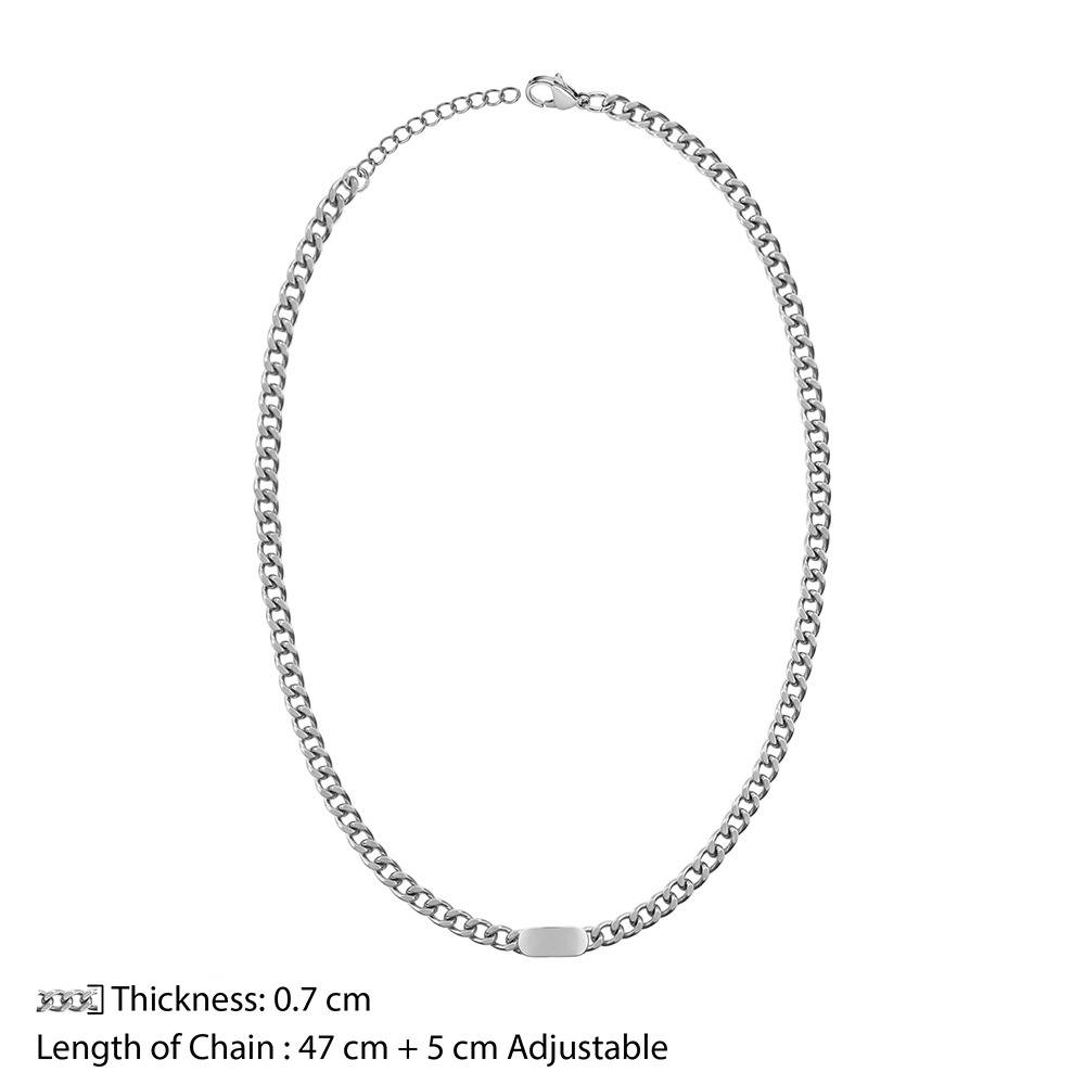 Chain Of Command Rhodium Plated Necklace For Men | Gifts For Men & Boys| Waterproof, Anti Tarnish, Skin Safe Jewell : OMNE0132