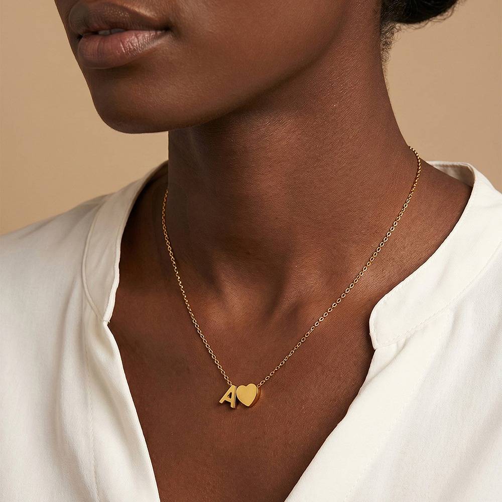 Heart Snap Detail Gold Plated Necklace |Gifts For Women & Girls| Waterproof, Anti Tarnish, Skin Safe Jewellery 18K G : OMNE051