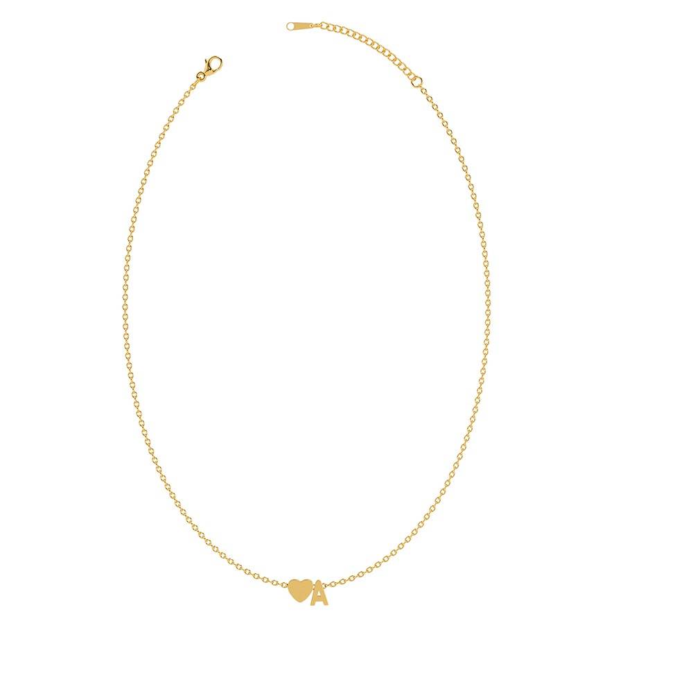 Heart Snap Detail Gold Plated Necklace |Gifts For Women & Girls| Waterproof, Anti Tarnish, Skin Safe Jewellery 18K G : OMNE051