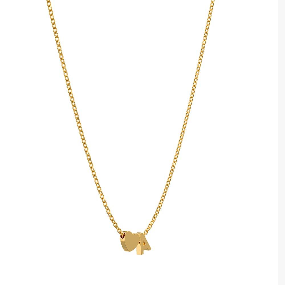Heart Snap Detail Gold Plated Necklace |Gifts For Women & Girls| Waterproof, Anti Tarnish, Skin Safe Jewellery 18K G : OMNE051