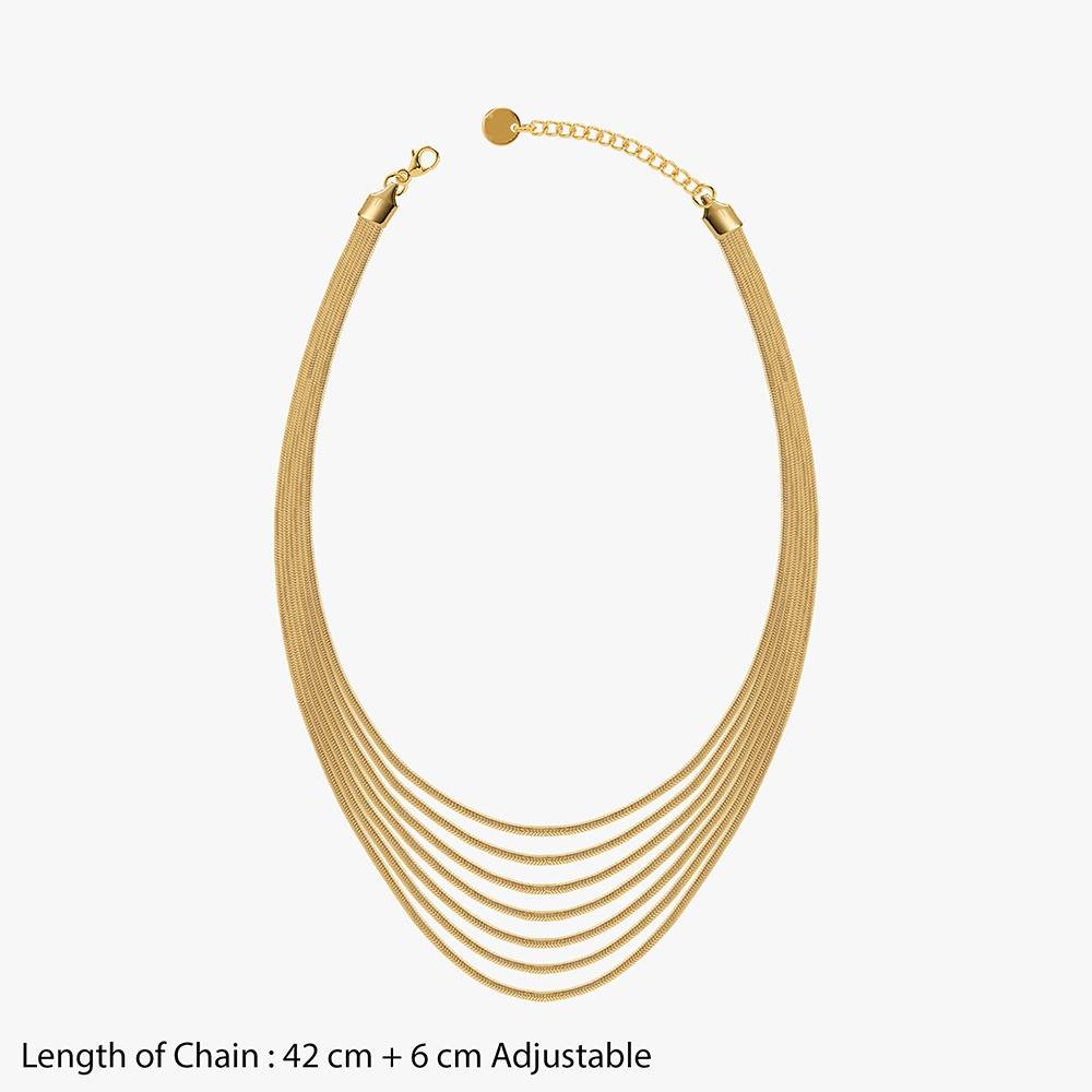 Stack Attack Gold Plated Layered Necklace |Gifts For Women & Girls| Waterproof, Anti Tarnish, Skin Safe Jewellery 18 : OMNE097