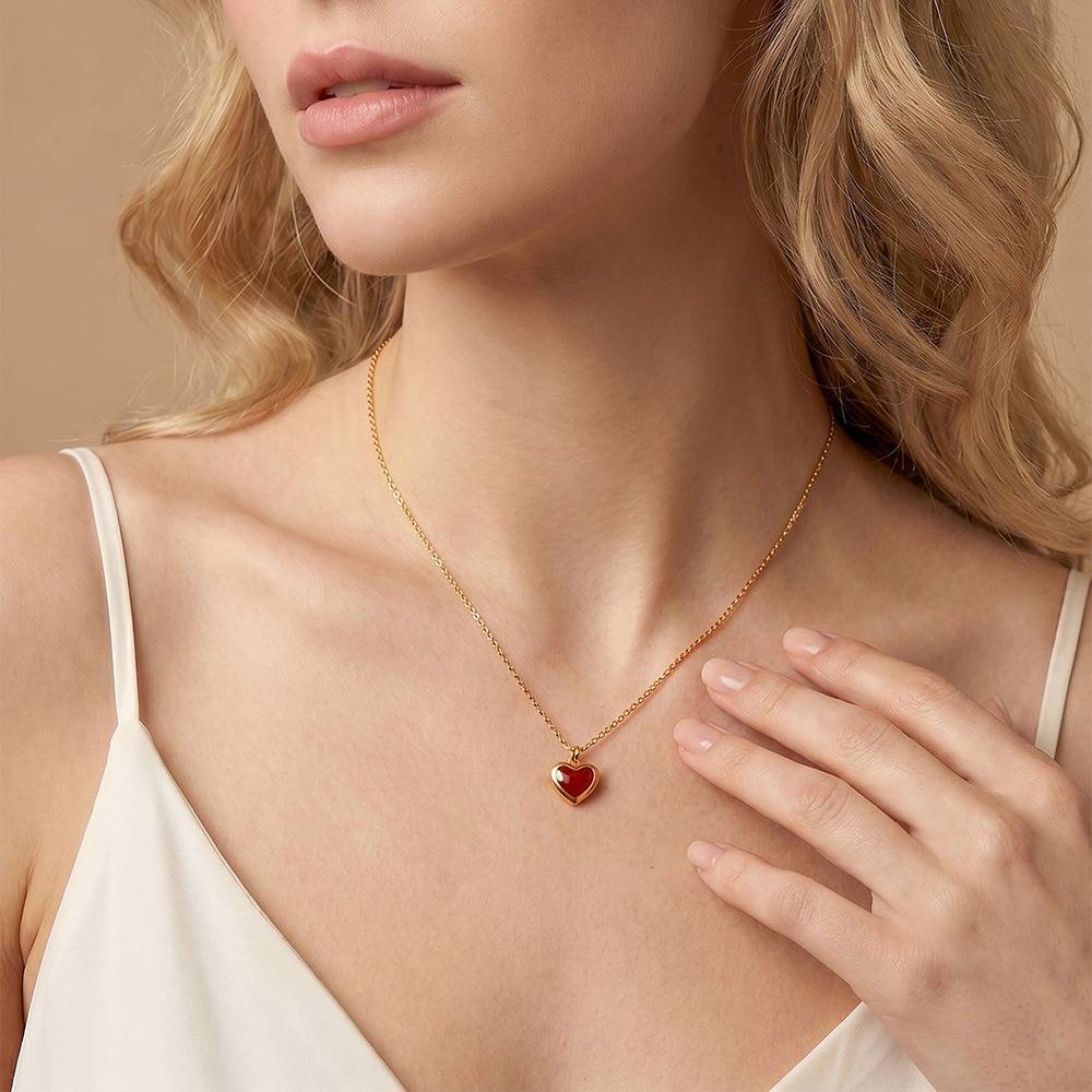 Heart Flick Gold Plated Pendant With Link Chain |Gifts For Women & Girls| Waterproof, Anti Tarnish, Skin Safe Jewelle : OMPD01