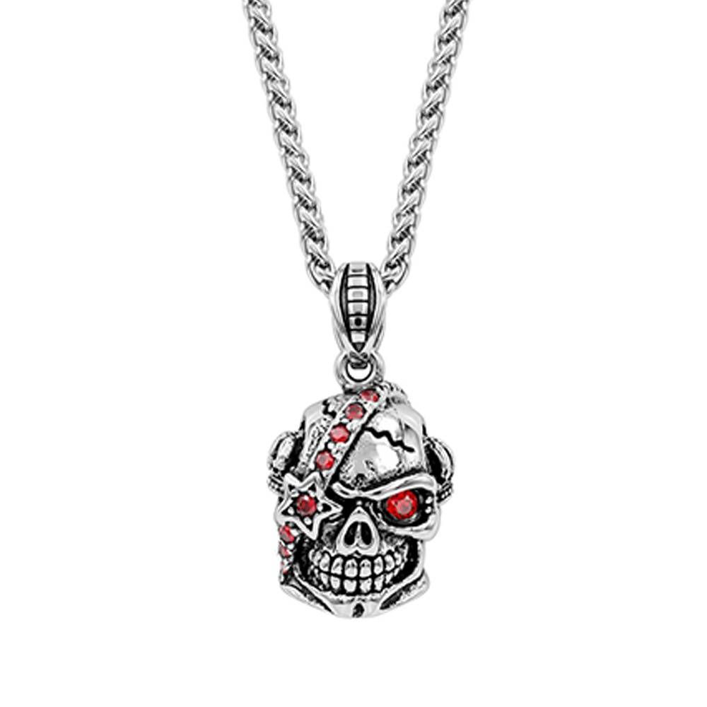 Old Punk Matte Rhodium Pendant With Chain For Men | Gifts For Men & Boys| Waterproof, Anti Tarnish, Skin Safe Jewell : OMPD079
