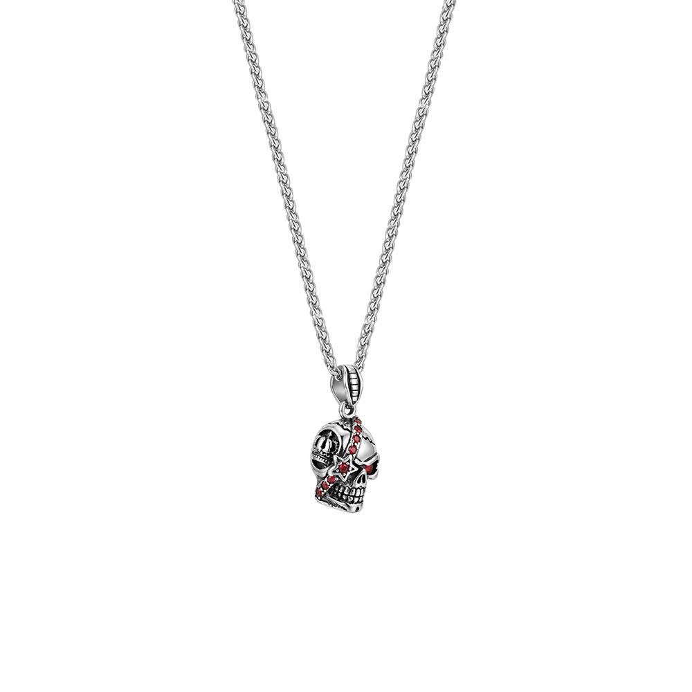 Old Punk Matte Rhodium Pendant With Chain For Men | Gifts For Men & Boys| Waterproof, Anti Tarnish, Skin Safe Jewell : OMPD079