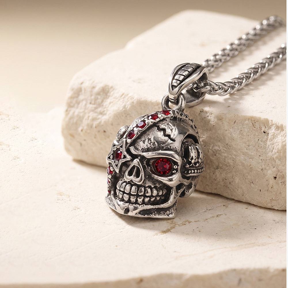 Old Punk Matte Rhodium Pendant With Chain For Men | Gifts For Men & Boys| Waterproof, Anti Tarnish, Skin Safe Jewell : OMPD079