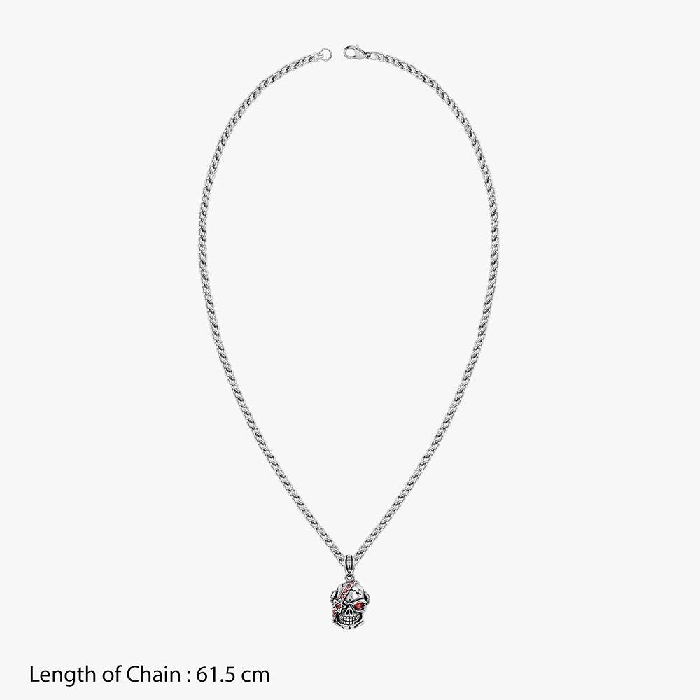 Old Punk Matte Rhodium Pendant With Chain For Men | Gifts For Men & Boys| Waterproof, Anti Tarnish, Skin Safe Jewell : OMPD079