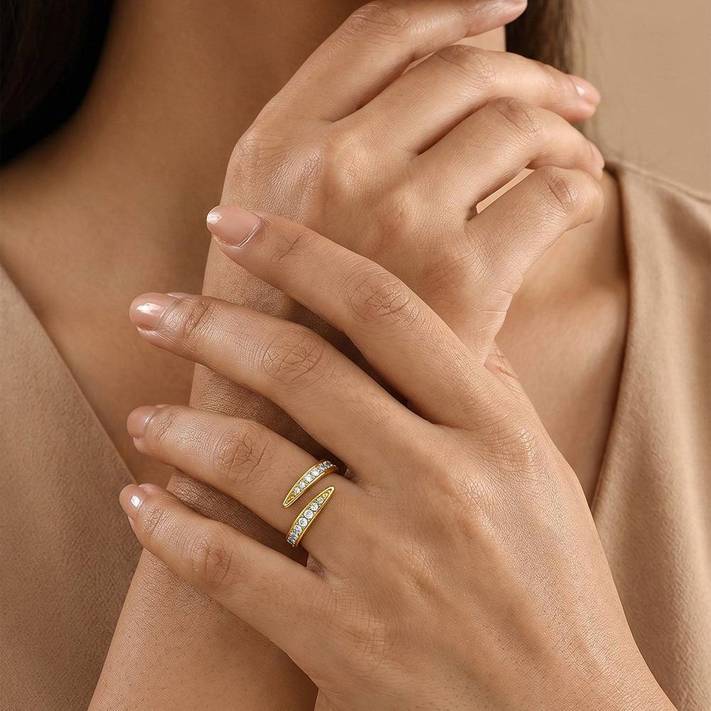 Classic Edit Gold Plated Ring | Gifts For Women & Girls| Waterproof, Anti Tarnish, Skin Safe Jewellery 18K Gold Tone  : OMR017