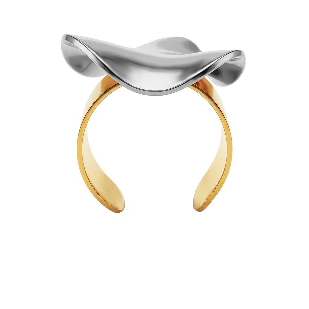 Molten Split Energy Dual Tone Ring (Size 20) |Gifts For Women & Girls| Waterproof, Anti Tarnish, Skin Safe Jewellery  : OMR023