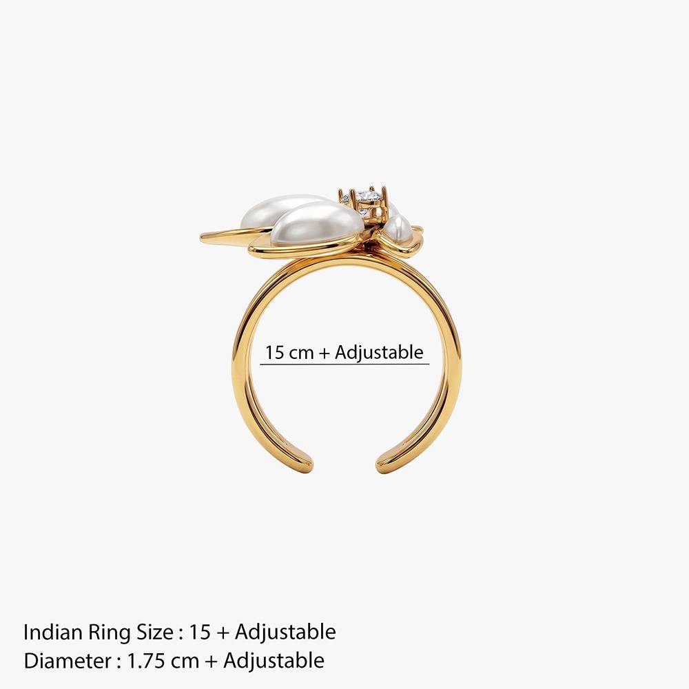 Bloom Baby Gold Plated Ring (Size 15) |Gifts For Women & Girls| Waterproof, Anti Tarnish, Skin Safe Jewellery 18K Gol : OMR059