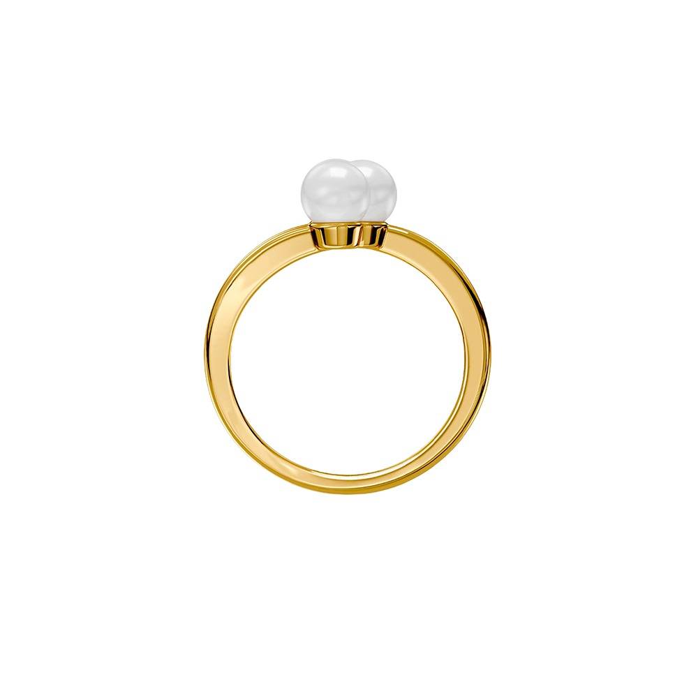 Pearl Flux Gold Plated Ring (Size 14) |Gifts For Women & Girls| Waterproof, Anti Tarnish, Skin Safe Jewellery 18K Gold : OMR06