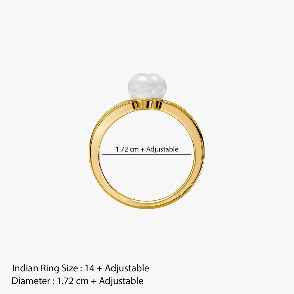Pearl Flux Gold Plated Ring (Size 14) |Gifts For Women & Girls| Waterproof, Anti Tarnish, Skin Safe Jewellery 18K Gold : OMR06