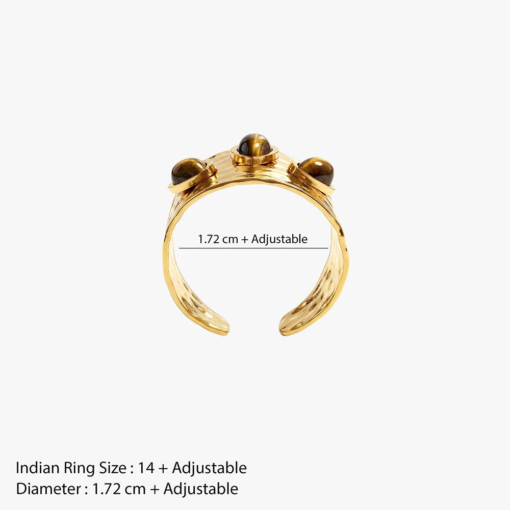 Hot Melt Gold Plated Ring (Size 14) |Gifts For Women & Girls| Waterproof, Anti Tarnish, Skin Safe Jewellery 18K Gold  : OMR070