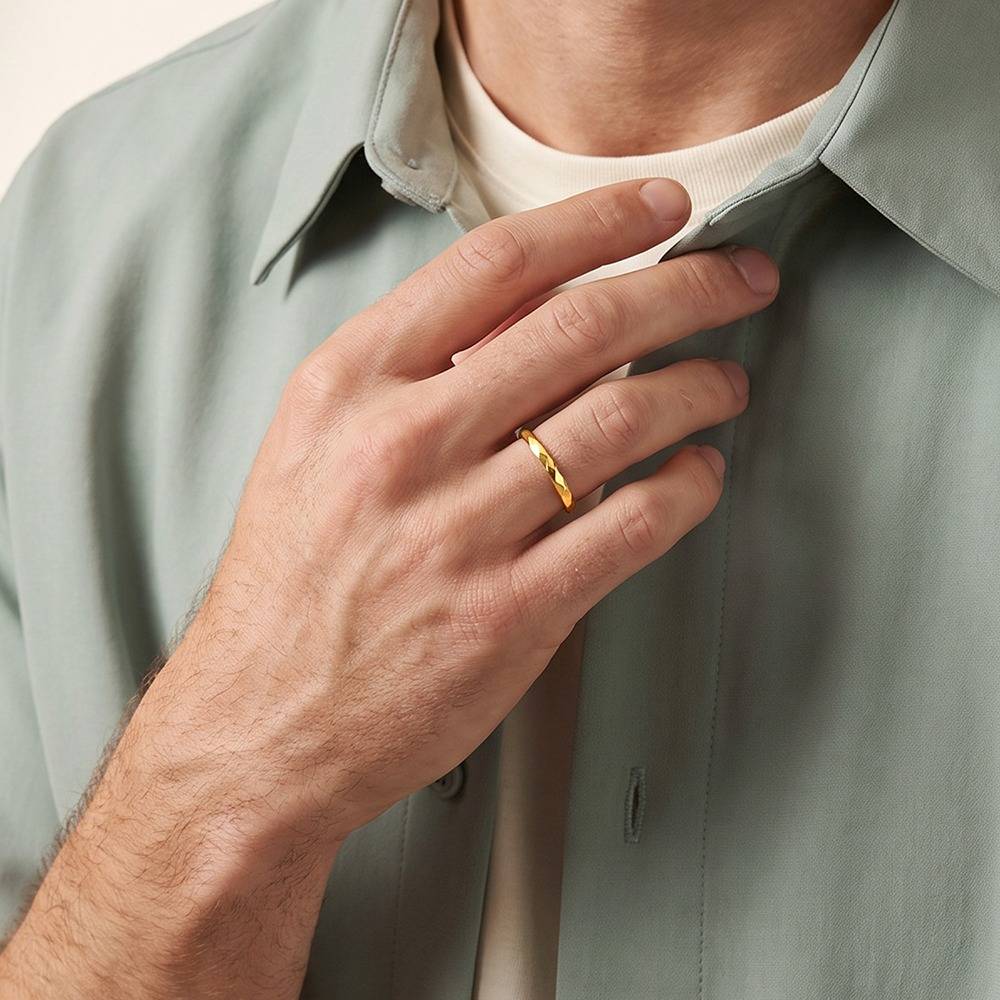 Low Key Op Gold Plated Ring For Men (Size 21) | Gifts For Men & Boys| Waterproof, Anti Tarnish, Skin Safe Jewellery 1 : OMR091