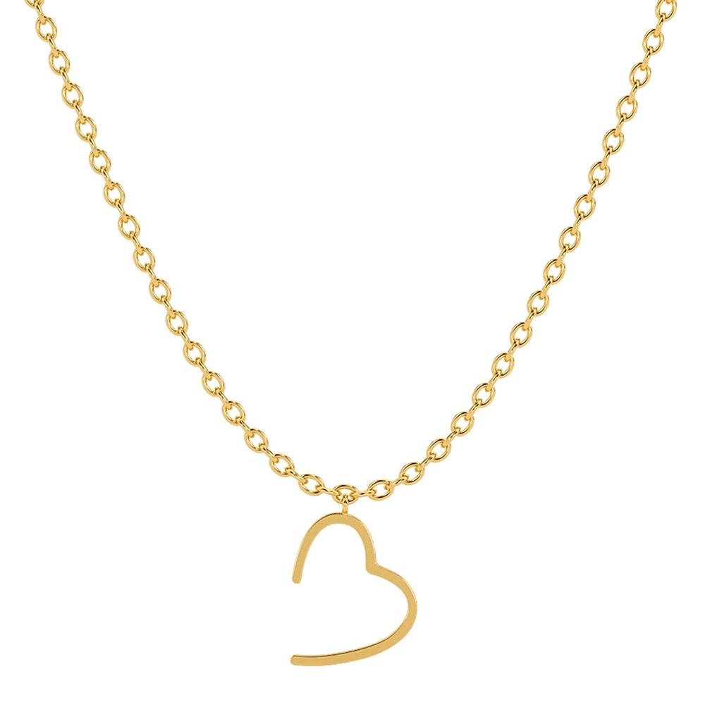 Heartline Gold Plated Necklace |Gifts For Women & Girls| Waterproof, Anti Tarnish, Skin Safe Jewellery 18K Gold Tone : OMNE038