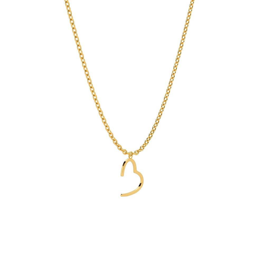 Heartline Gold Plated Necklace |Gifts For Women & Girls| Waterproof, Anti Tarnish, Skin Safe Jewellery 18K Gold Tone : OMNE038