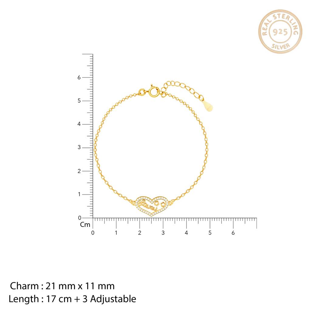 Golden One Love Heart Bracelet : BR0291