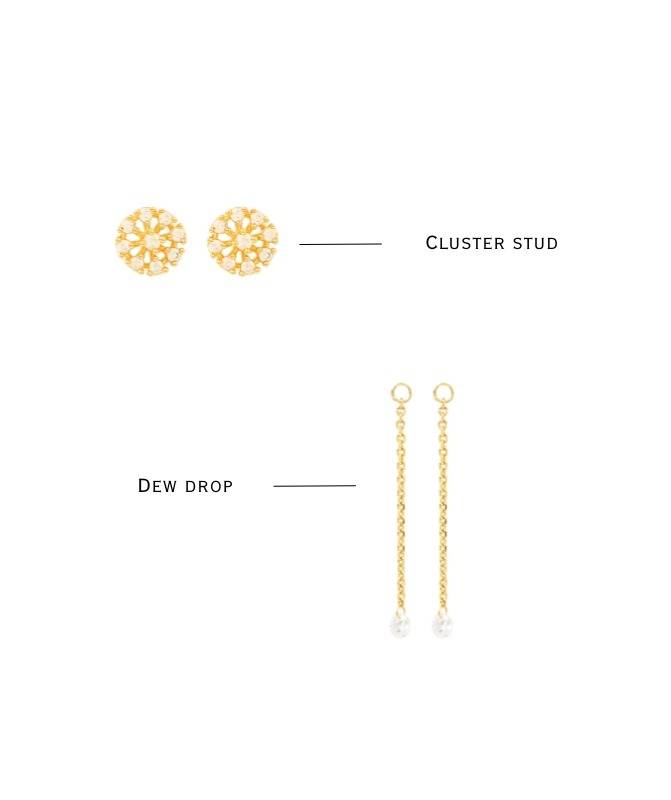 2 In 1 Pure Silver Tara Hanging Earring With Detachable Chain Drop : EC020