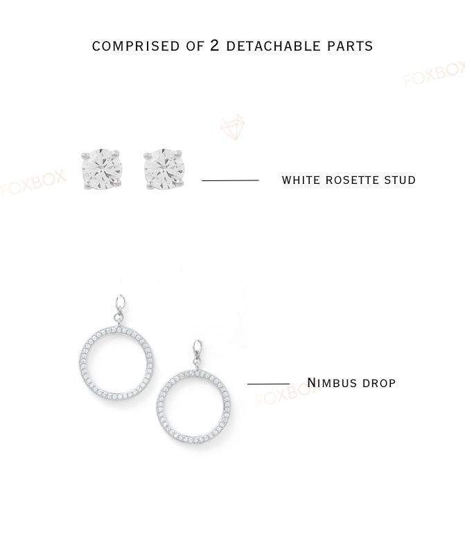 2 In 1 Pure Silver Phoebe Solitaire Earring With Detachable Drop : EC014