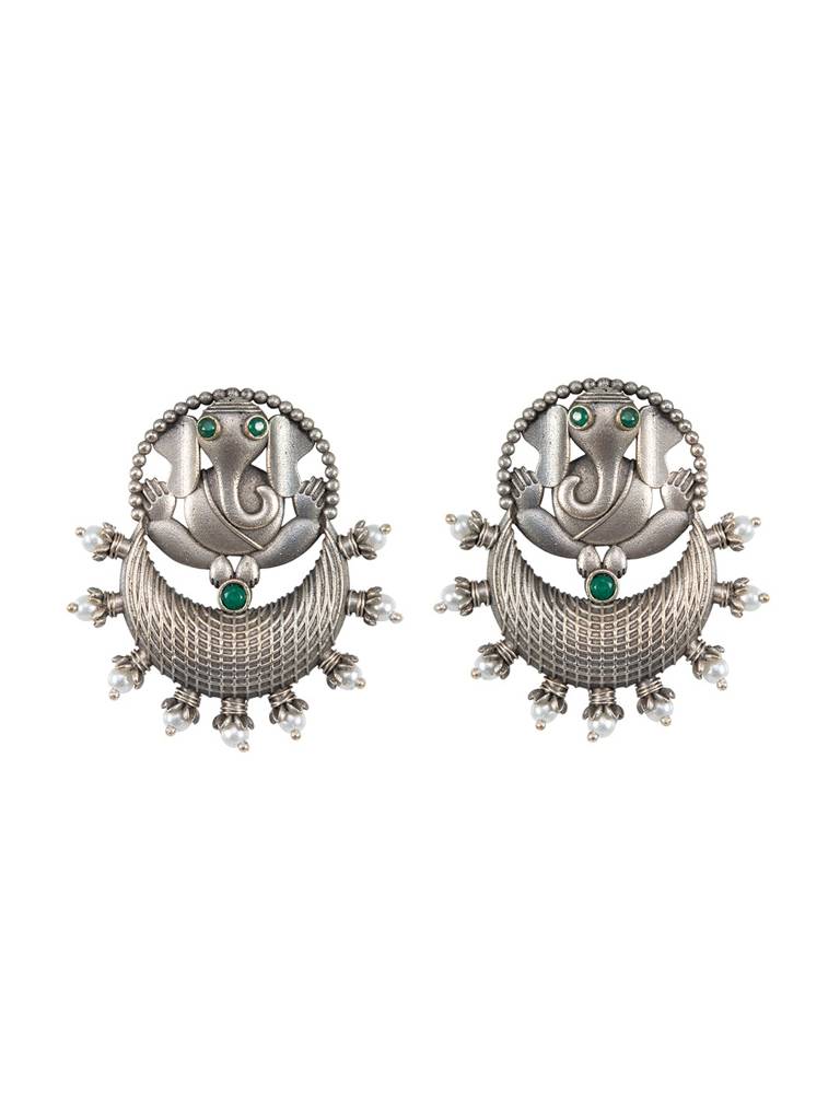 Vighnaharta Ganesha Pearl Earrings : OXYEAR1685