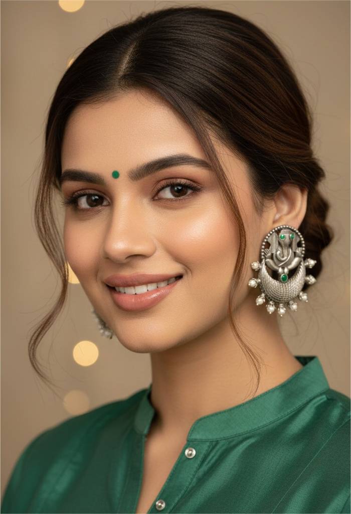 Vighnaharta Ganesha Pearl Earrings : OXYEAR1685