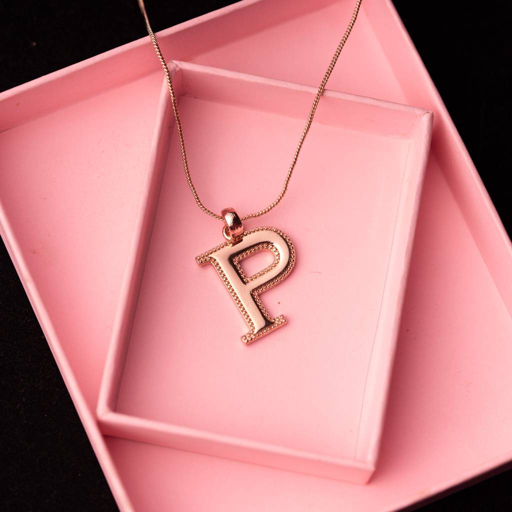Estele Rosegold Plated Pleasant "P" Charm Pendant For Women : 1009-PPENDANT