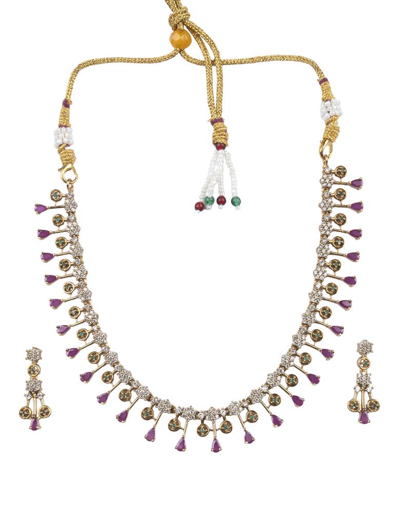 Magnificient Ad Waterfall Necklace Set : PA06