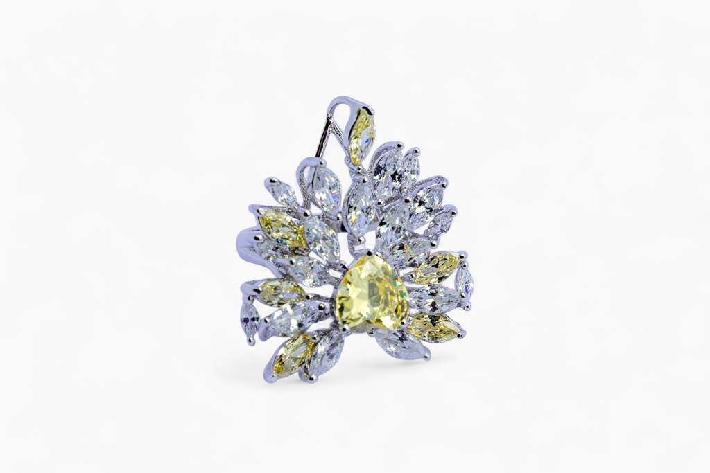 Floral Spray Statement Ring | Cocktail Cluster Ring : SKU-P-RG24