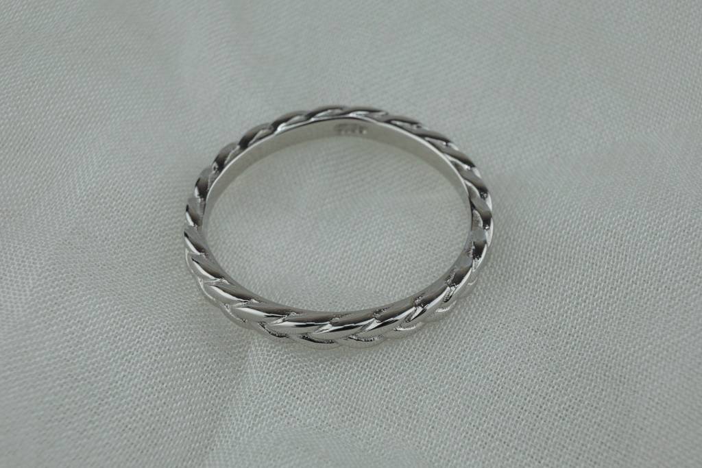 Slim Patterned Sterling Silver Band : SKU-P-RG64