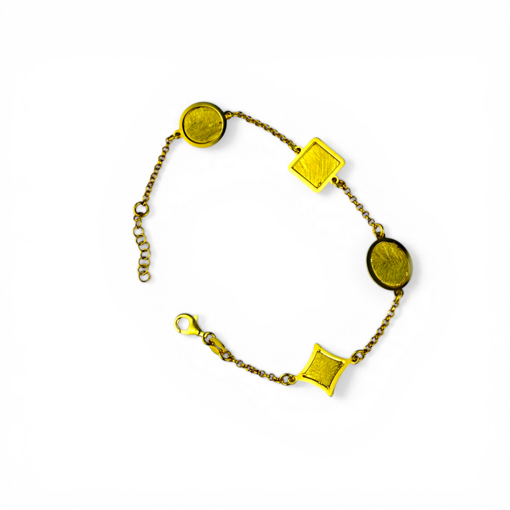 Geometric Station 925 Silver Bracelet : P-BR12