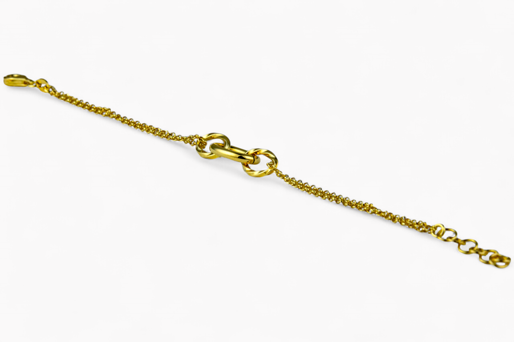 Horsebit 925 Silver Double-Strand Bracelet : PBR-10
