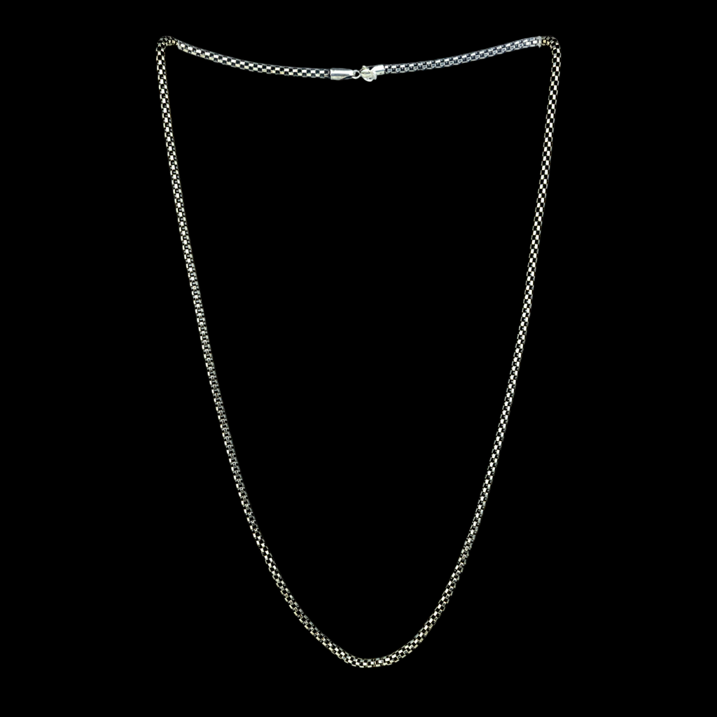 Men'S Oxidized Round Box Chain : P-CHAIN8