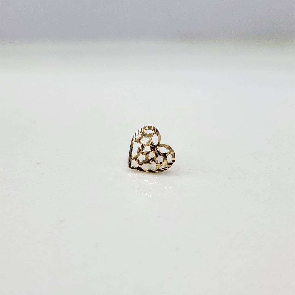 Yuvora 18K Yellow Gold Starlit Heart Nose Pin For Women | Screw Back Closure | Bis Hallmarked | Pure Gol : PCNP1014-DC-18YG-IS