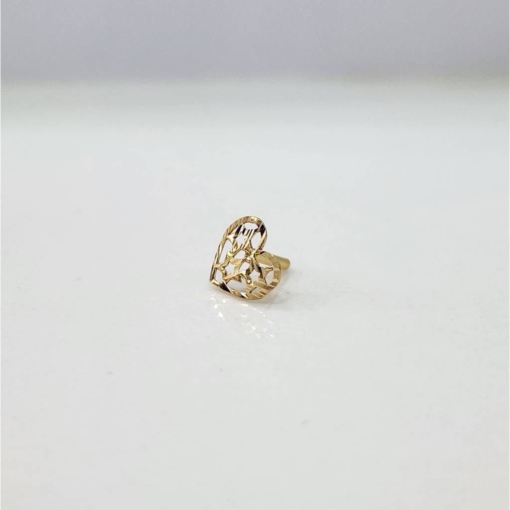 Yuvora 18K Yellow Gold Starlit Heart Nose Pin For Women | Screw Back Closure | Bis Hallmarked | Pure Gol : PCNP1014-DC-18YG-IS