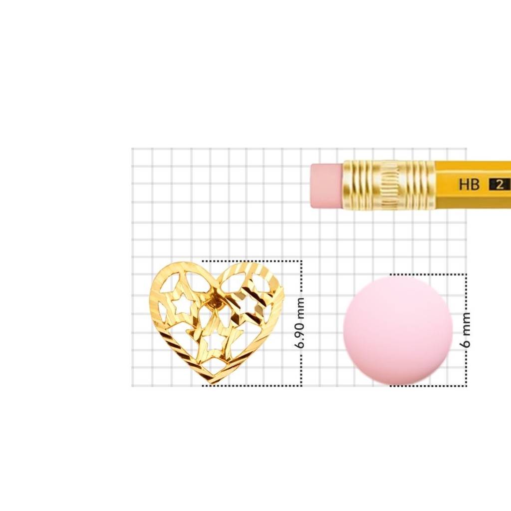Yuvora 18K Yellow Gold Starlit Heart Nose Pin For Women | Screw Back Closure | Bis Hallmarked | Pure Gol : PCNP1014-DC-18YG-IS