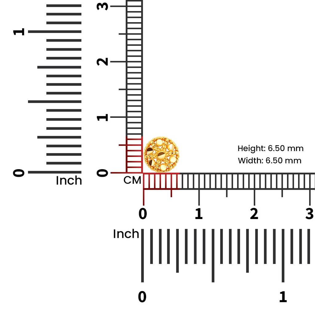 Yuvora 18K Yellow Gold Opulent Weave Nose Pin For Women | Screw Back Closure | Bis Hallmarked | Pure Gol : PCNP1021-DC-18YG-IS