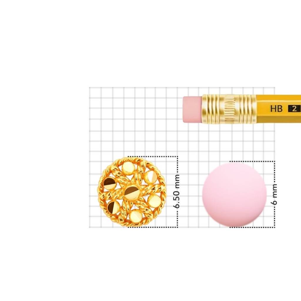 Yuvora 18K Yellow Gold Opulent Weave Nose Pin For Women | Screw Back Closure | Bis Hallmarked | Pure Gol : PCNP1021-DC-18YG-IS