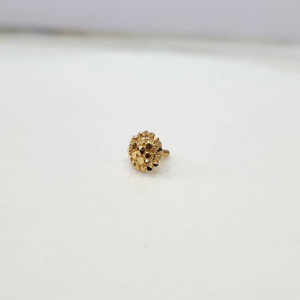 Yuvora 18K Yellow Gold Auric Corona Nose Pin For Women | Screw Back Closure | Bis Hallmarked | Pure Gold : PCNP1034-DC-18YG-IS