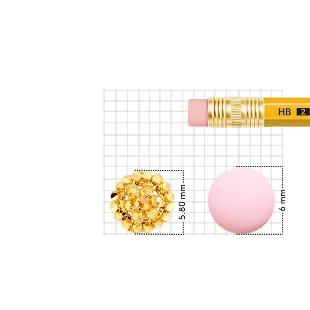 Yuvora 18K Yellow Gold Auric Corona Nose Pin For Women | Screw Back Closure | Bis Hallmarked | Pure Gold : PCNP1034-DC-18YG-IS