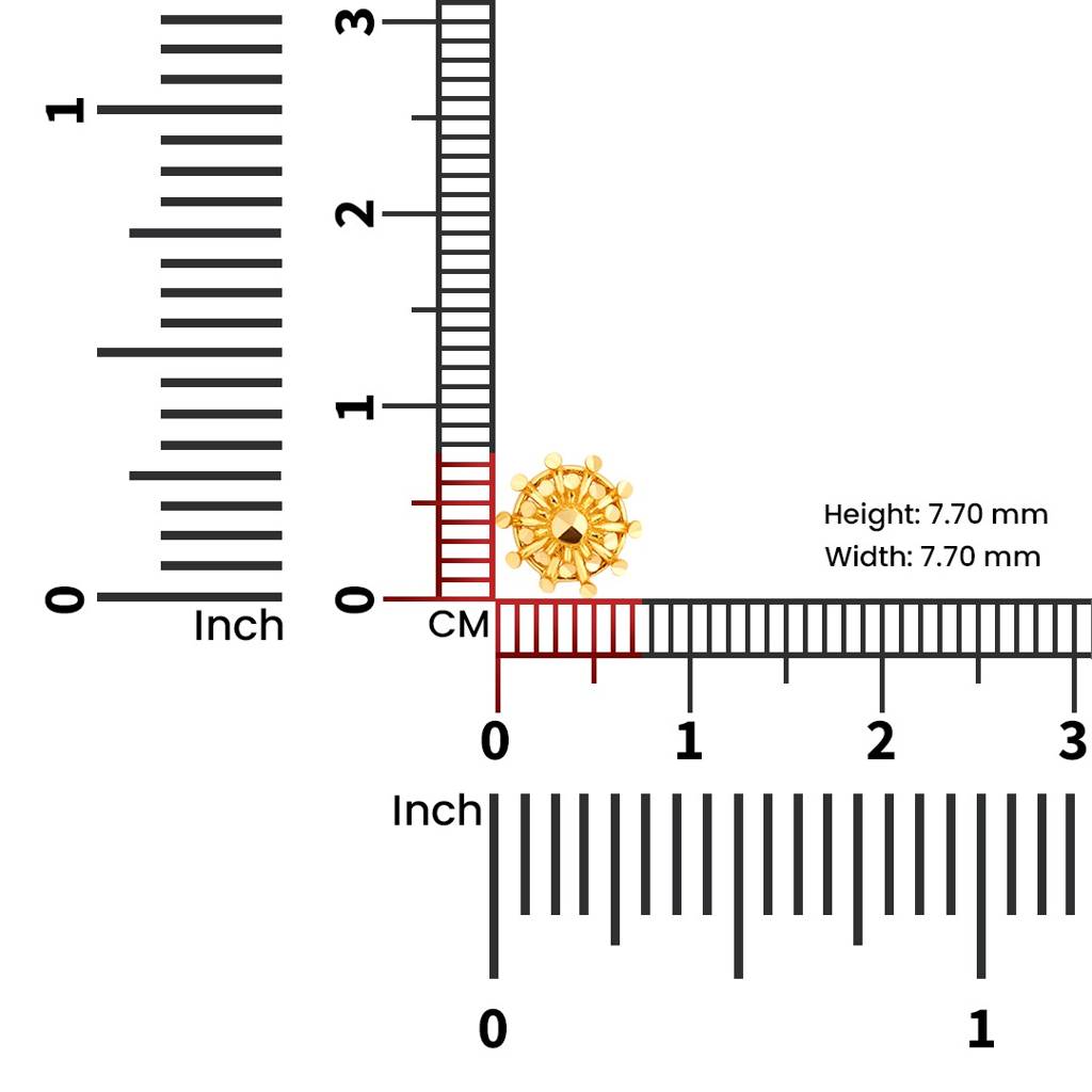 Yuvora 18K Yellow Gold Mariner'S Helm Nose Pin For Women | Screw Back Closure | Bis Hallmarked | Pure Go : PCNP1036-DC-18YG-IS