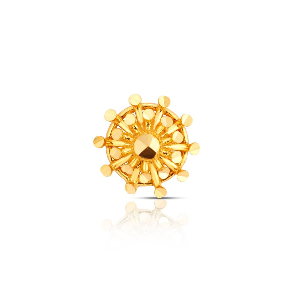 Yuvora 18K Yellow Gold Mariner'S Helm Nose Pin For Women | Screw Back Closure | Bis Hallmarked | Pure Go : PCNP1036-DC-18YG-IS