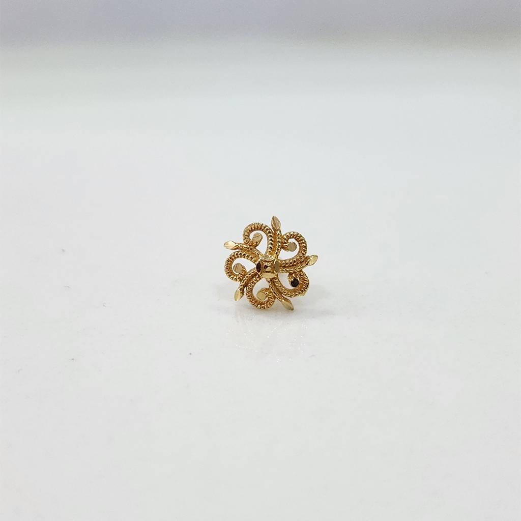 Yuvora 18K Yellow Gold Eternal Whorl Nose Pin For Women | Screw Back Closure | Bis Hallmarked | Pure Gol : PCNP1038-DC-18YG-IS