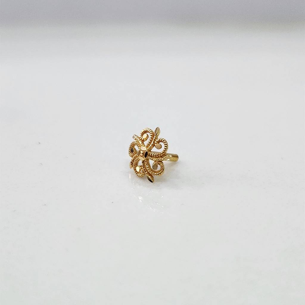 Yuvora 18K Yellow Gold Eternal Whorl Nose Pin For Women | Screw Back Closure | Bis Hallmarked | Pure Gol : PCNP1038-DC-18YG-IS