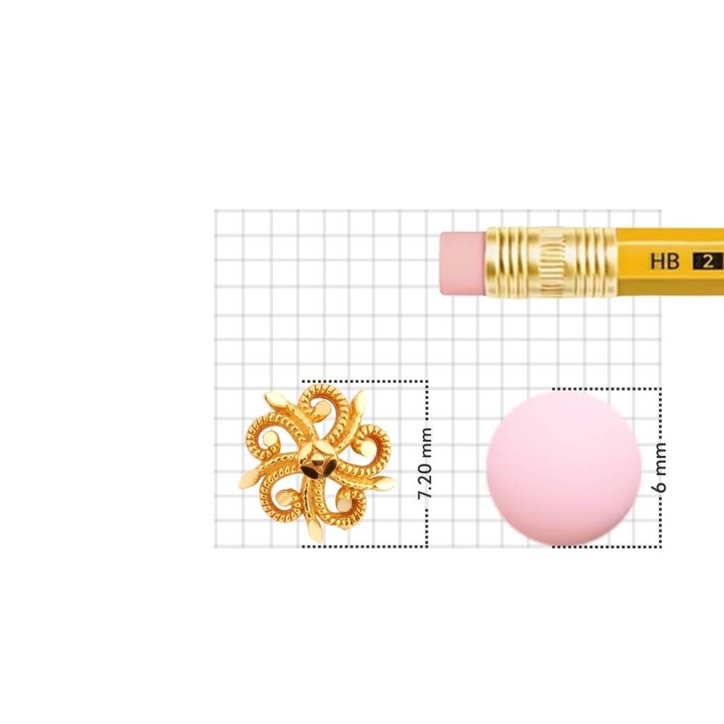 Yuvora 18K Yellow Gold Eternal Whorl Nose Pin For Women | Screw Back Closure | Bis Hallmarked | Pure Gol : PCNP1038-DC-18YG-IS