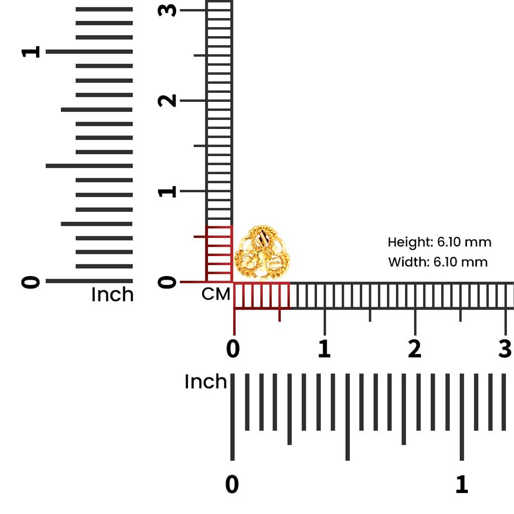 Yuvora 18K Yellow Gold Triple Knot Nose Pin For Women | Screw Back Closure | Bis Hallmarked | Pure Gold  : PCNP1039-DC-18YG-IS