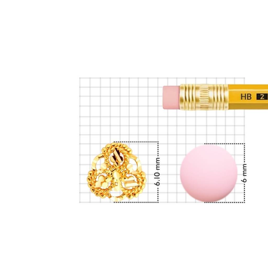 Yuvora 18K Yellow Gold Triple Knot Nose Pin For Women | Screw Back Closure | Bis Hallmarked | Pure Gold  : PCNP1039-DC-18YG-IS