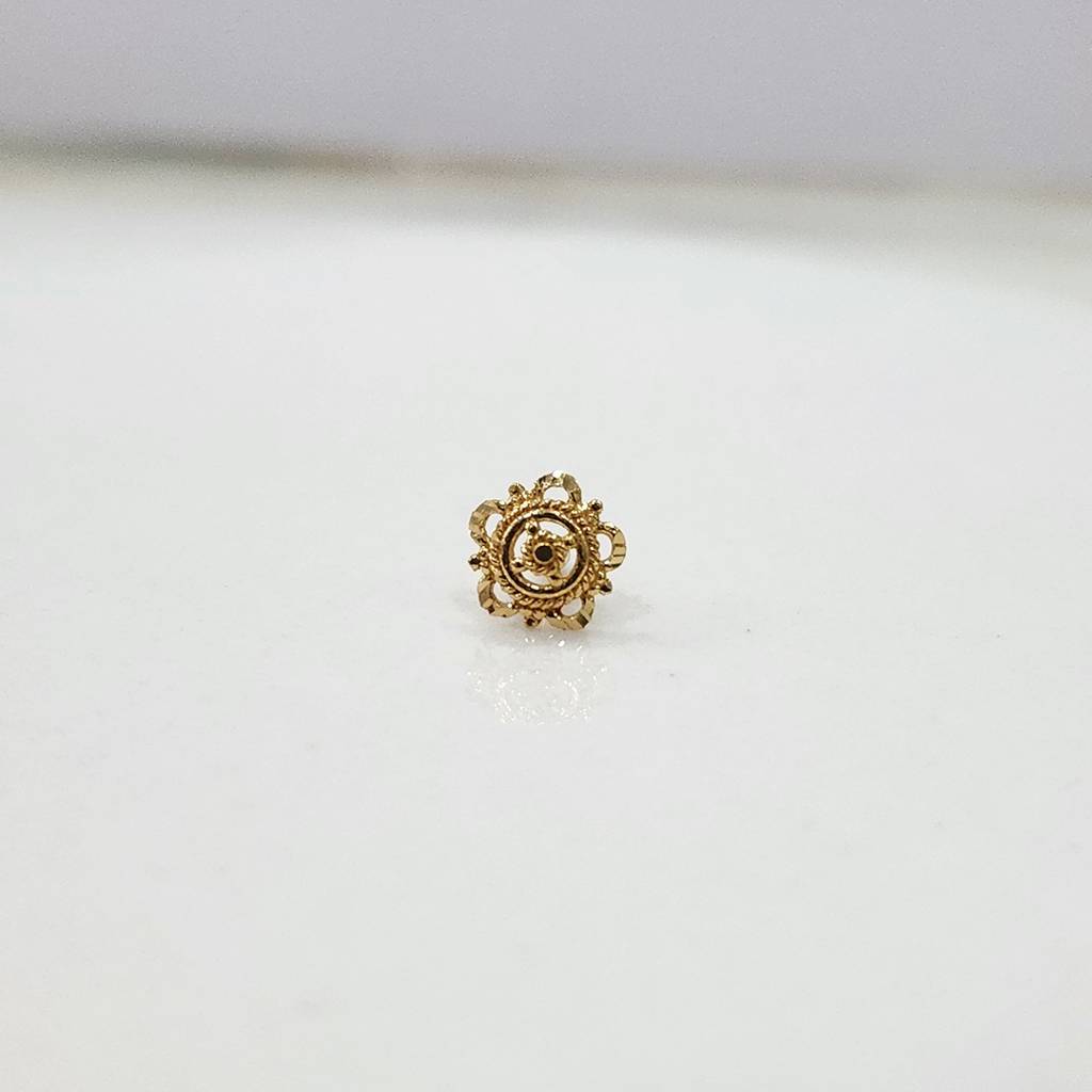Yuvora 18K Yellow Gold Spiral Flora Nose Pin For Women | Screw Back Closure | Bis Hallmarked | Pure Gold : PCNP1050-DC-18YG-IS