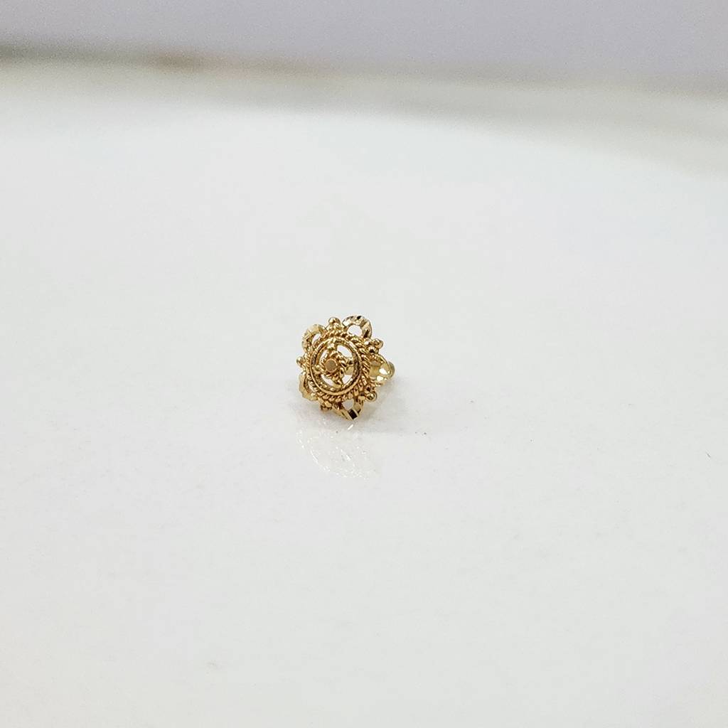 Yuvora 18K Yellow Gold Spiral Flora Nose Pin For Women | Screw Back Closure | Bis Hallmarked | Pure Gold : PCNP1050-DC-18YG-IS