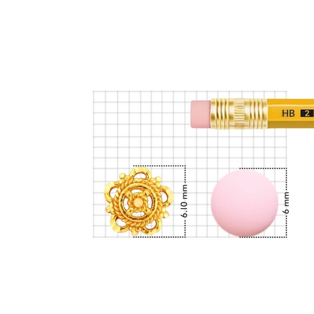 Yuvora 18K Yellow Gold Spiral Flora Nose Pin For Women | Screw Back Closure | Bis Hallmarked | Pure Gold : PCNP1050-DC-18YG-IS